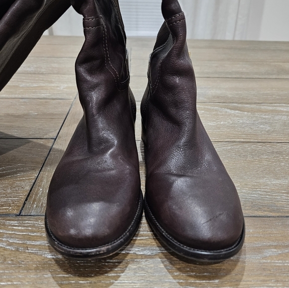 Tory Burch Jack Landed Capra Elastic Leather Over The Knee Riding Boots Size 7.5 - Picture 7 of 14